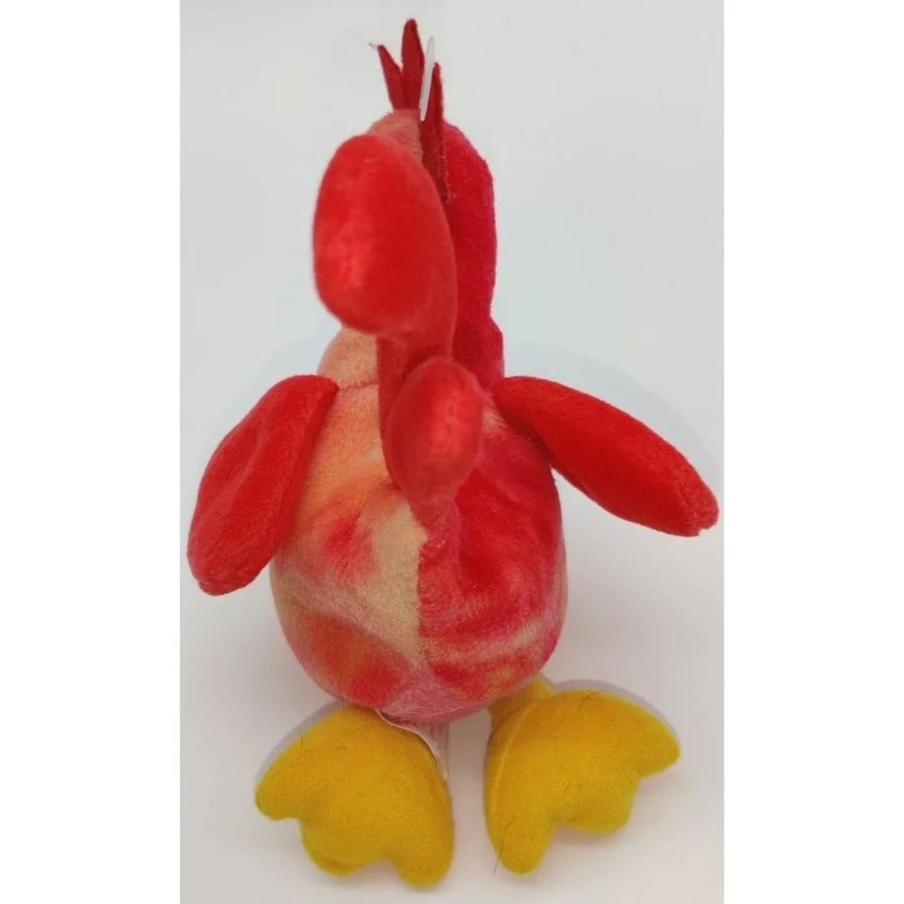 Ty Beanie Babies Strut 1996 Rooster Two Tone Plush Stuffed Animal No Heart Tag